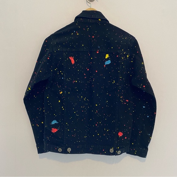 Evolution In Design Denim Jacket Medium Paint Splatter Design C-16161K - Picture 2 of 8